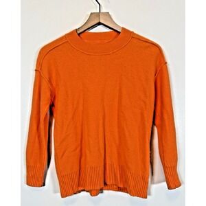 PILCRO Anthropologie Sweater Women Small Orange Cashmere Knit Pullover Mock Neck